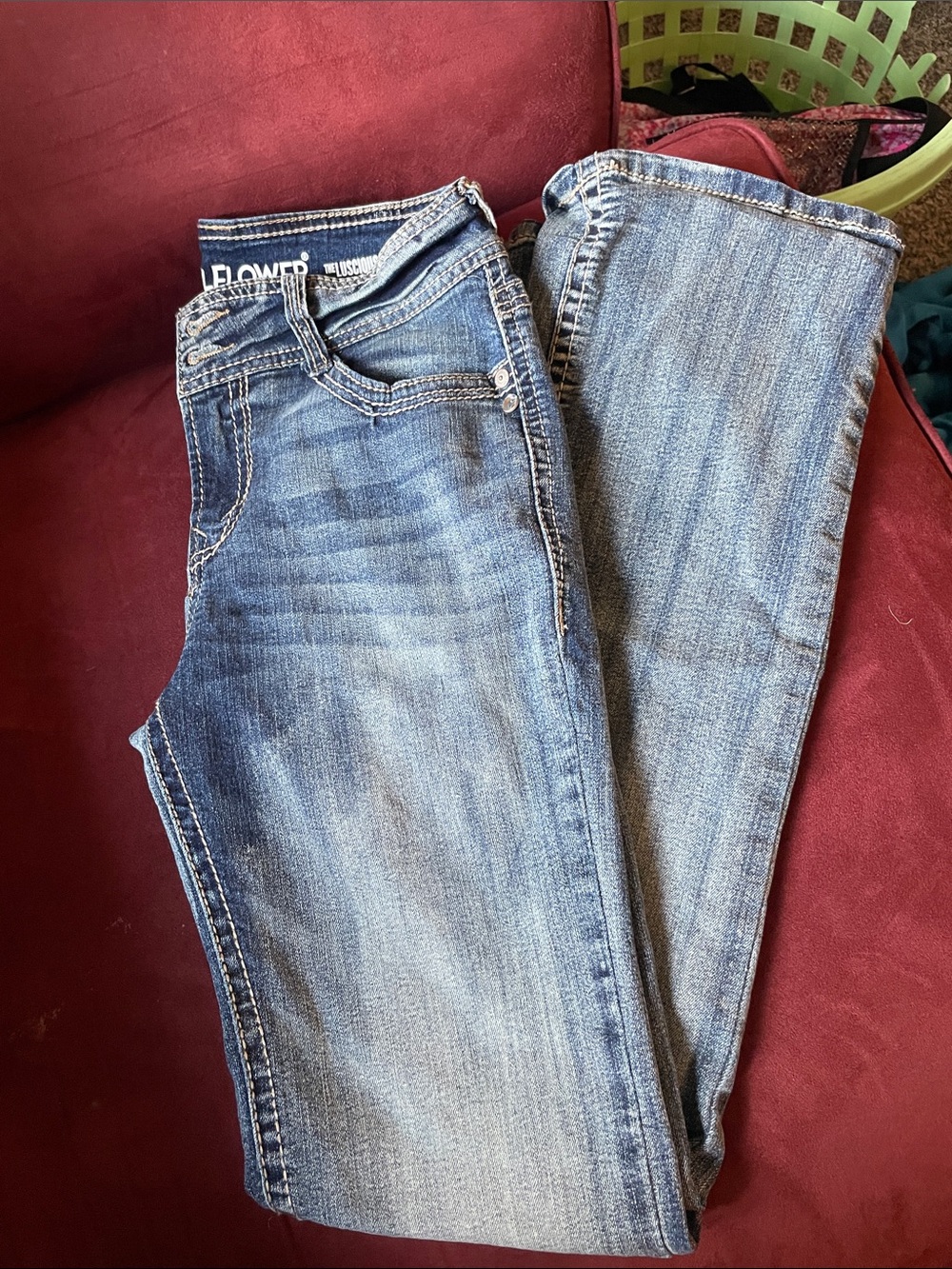Wallflower Juniors Light Blue Boot-Cut Jeans